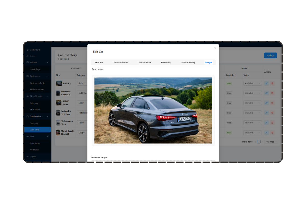 Vehicle dashboard by Lazim, bike management dashboard by Lazim MV