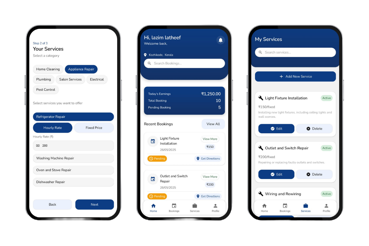 Service Sphere on demand service marketplace by Lazim Latheef, built by Lazim MV